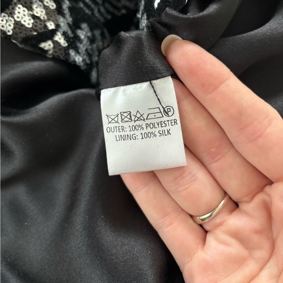 Halpern Tapered Sequin Trousers Black Silver Disco Party Nightclub Sz 28 - Picture 12 of 16